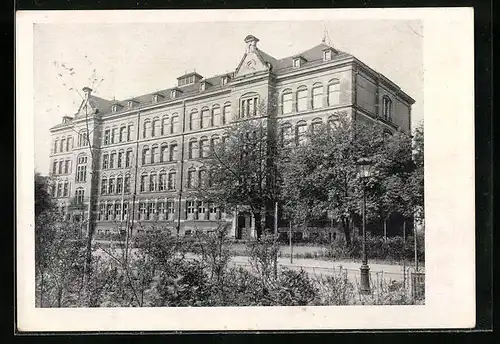 AK Zwickau, Schule in Pölbitz, Strassenpartie