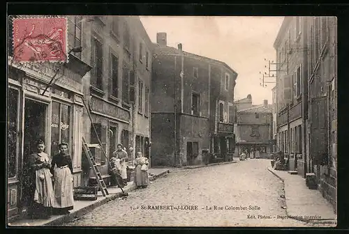 AK St. Rambert-sur-le-Loire, La Rue Colombet-Solle