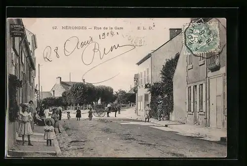 AK Nérondes, Rue de la Gare