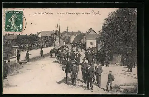 AK Baugy, La route d`Avord un jour de Foire