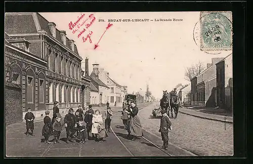 AK Bruay-sur-l`Escaut, La Grande Route