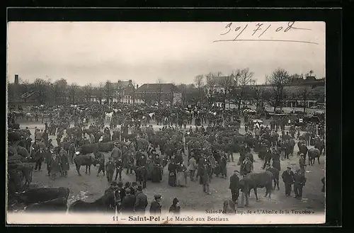 AK Saint-Pol. Le Marche aux Bestiaux