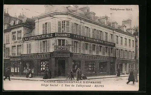 AK Reims, Caisse Continentale d`Épargne - Siege Social, Rue Talleyrand