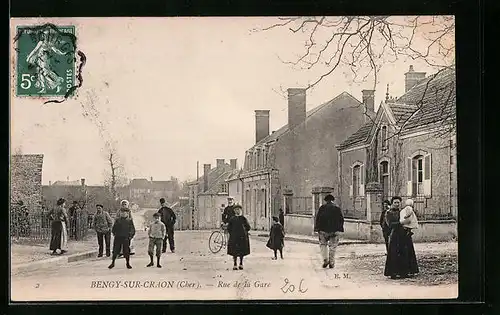 AK Bengy-sur-Craon, Rue de la Gare