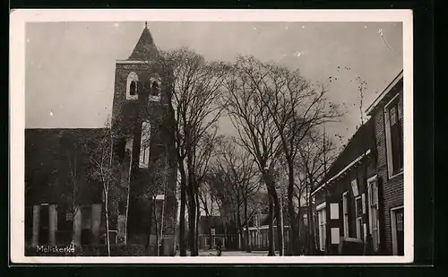 AK Meliskerke, Strassenpartie mit Kirche