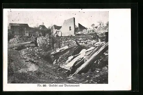 AK Bertoncourt, Zerstörte Ortspartie