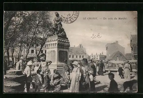 AK Le Crotoy, Un coin du Marché
