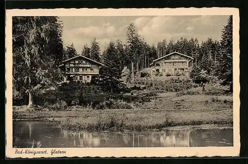 AK Bad Königswart, Glatzen, Ansicht vom Wasser aus