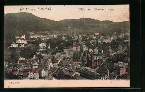 AK Karlsbad, Blick vom Hirschensprung