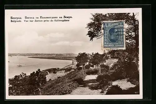 AK Belgrade, Vue sur Zemun prise du Kalimegdane