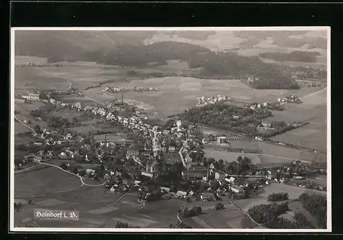 AK Haindorf / Hejnice, Fliegeraufnahme des ortes