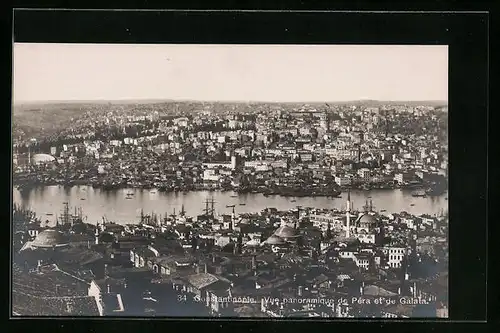 AK Constantinople, Vue panoramique de Péra et de Galata