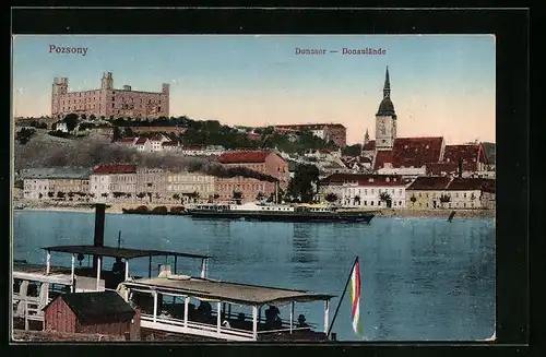 AK Pozsony, Donaulände, Panorama