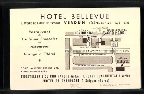 AK Verdun, Hotel Bellevue