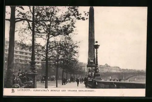 AK London, Cleopatras Needle and Thames Embankment