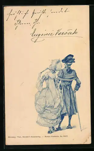 Künstler-AK Theo Stroefer Nr. 5547: Paar aus alter Zeit