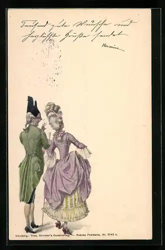 Künstler-AK Theo Stroefer Nr. 5545: Paar blickt gen Himmel