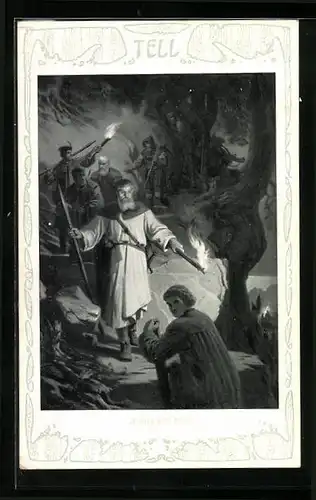 Künstler-AK Theo Stroefer Serie 467, Nr. 2: Tell - Abschied vom Rütli