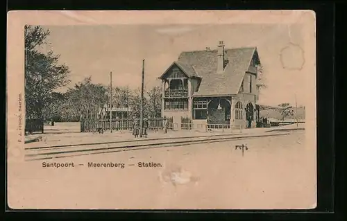 AK Santpoort, Meerenberg, Station, Bahnhof