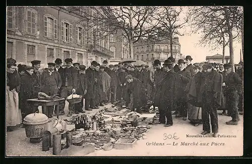 AK Orléans, Le Marché aux Puces, Trödelmarkt
