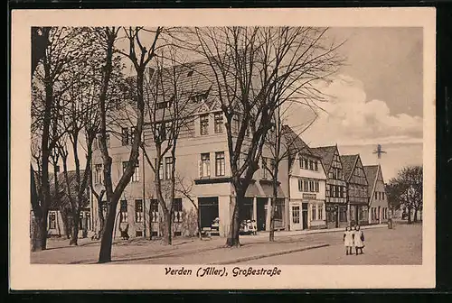 AK Verden /Aller, Grossestrasse mit Geschäften