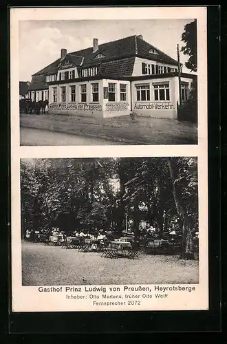 AK Heyrotsberge, Gasthof Prinz Ludwig von Preussen, Garten