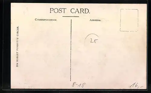 AK Miss Emmie Fossett, Fosetts Grand Circus, Zirkus