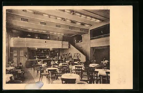 AK Mühlhausen i. Th., Central-Palast-Cafe, Innenansicht