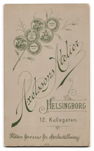 Fotografie Axelssons Atelier, Helsingborg, Kullagatan 12, Junger Mann mit Fliege