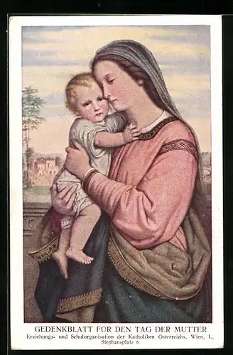 AK Maria mit Jesuskind, Muttertag