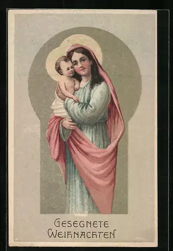 AK Maria mit dem Kinde, Weihnachten