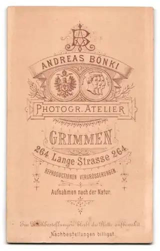 Fotografie And. Bönki, Grimmen, Langestr. 264, Mann im Anzug mit buschigem Kinnbart