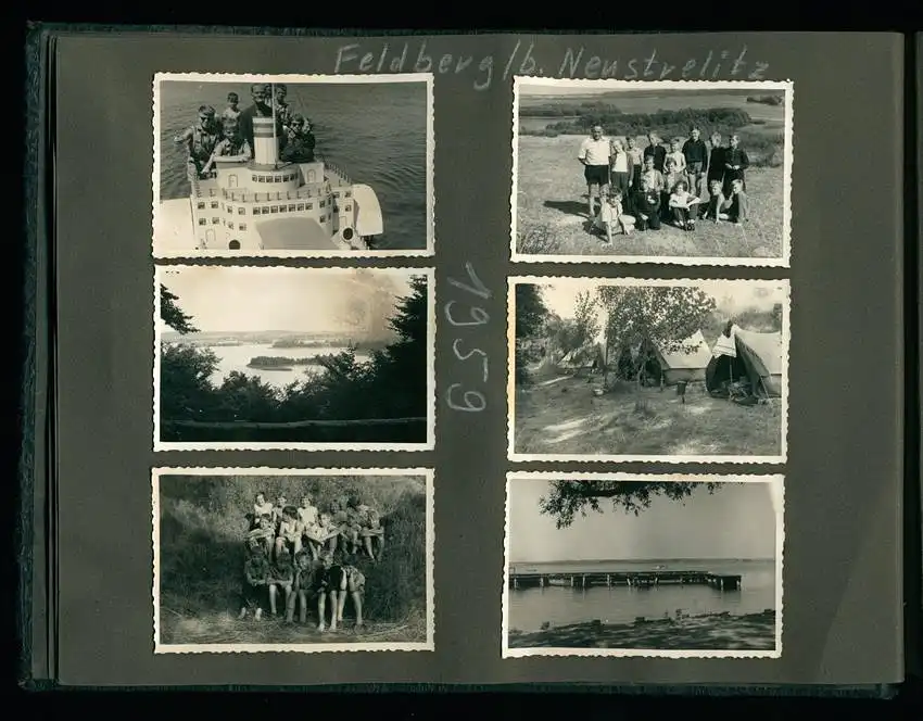 Fotoalbum 73 Fotografien Ückermünde, Soldaten, DDR Grenzschutz, Kaserne, Motorrad MZ 11