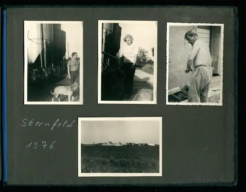 Fotoalbum 73 Fotografien Ückermünde, Soldaten, DDR Grenzschutz, Kaserne, Motorrad MZ 5