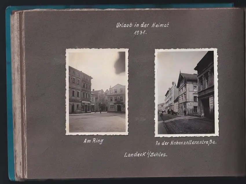 Fotoalbum 70 Fotografien, Ansicht Landeck in Schlesien / Ladek-Zdrój, 1930, Strassenpartie, Evangelische Schule, Kurhaus 0