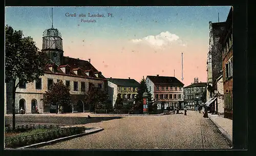 AK Landau /Pf., Postplatz