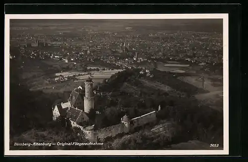 AK Bamberg-Altenburg, Fliegeraufnahme mit Burg