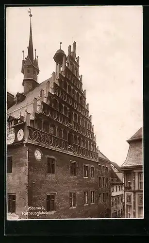 AK Pössneck, Rathausgiebel