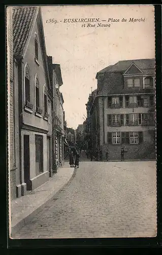 AK Euskirchen, Place du Marché et Rue Neuve, Marktplatz und Neue Strasse