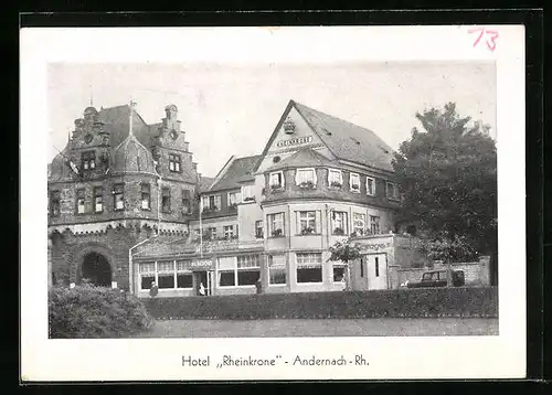 AK Andernach a. Rh., Hotel Rheinkrone