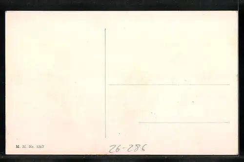 Künstler-AK M. Munk Nr. 1367: Grusskarte mit blauen Topfblumen