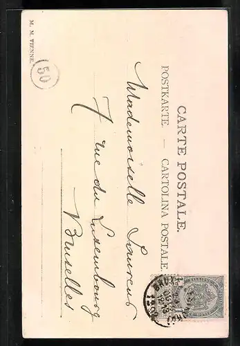 Künstler-AK M. Munk: Junge Frau auf einer Bank