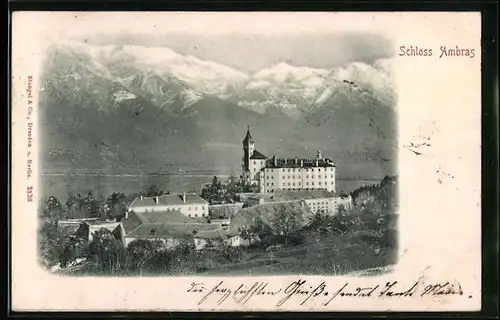 Relief-AK Innsbruck, Schloss Ambras