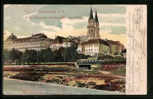 Relief-AK Klosterneuburg, P. P. Augustiner Chorherrenstift und Kirche