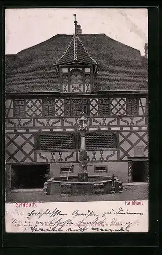 Relief-AK Sempach, Rathaus und Brunnen