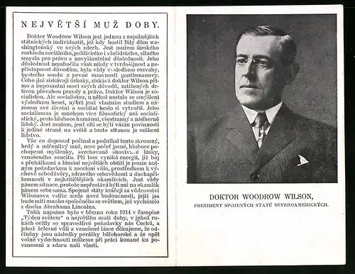Klapp-AK Präsident der USA Woodrow Wilson, Nejvetsi Muz Doby