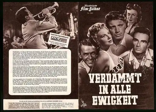 Filmprogramm IFB Nr. 2267, Verdammt in alle Ewigkeit, Frank Sinatra, Burt Lancaster, Regie: Fred Zinnemann