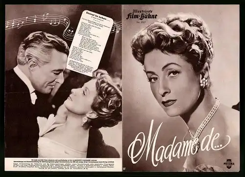 Filmprogramm IFB Nr. 2317, Madame de..., Charles Boyer, Danielle Darrieux, Regie: Max Ophuls