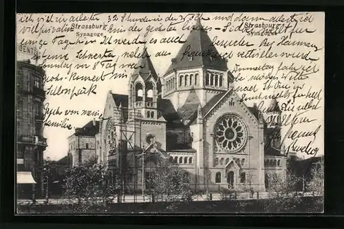 AK Strassburg, Synagogue, Vorderansicht von der Synagoge