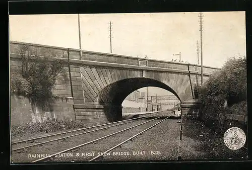 AK Rainhill, Station & First Skew Bridge, Bahnhof